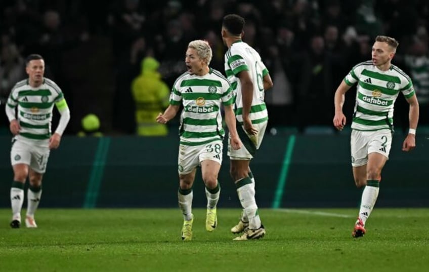 Daizen Maeda (C) kept Celtic unbeaten at home in the Champions League this season