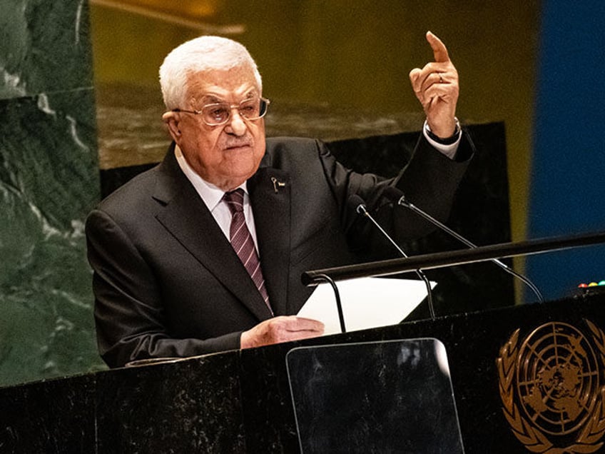 Mahmoud Abbas, President of the State of Palestine, speaks during the United Nations Gener