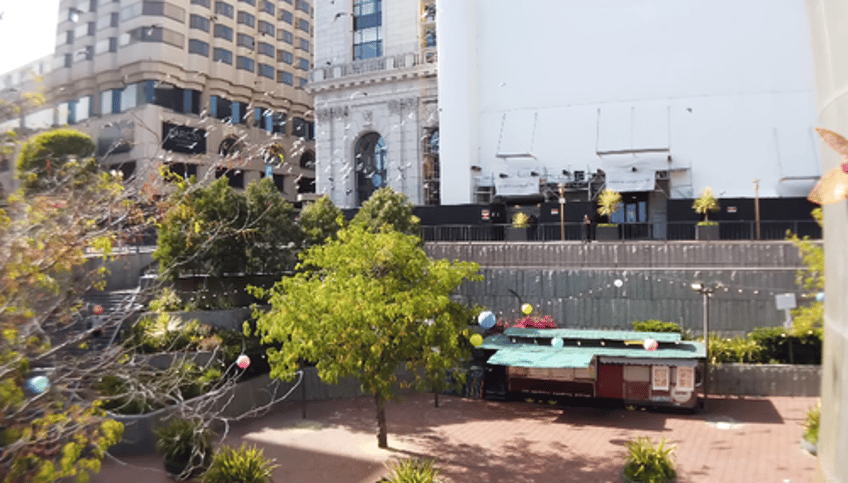 major artery in downtown san fran is deserted