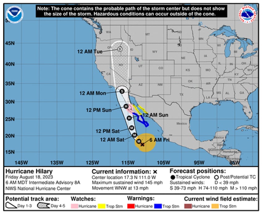 major hurricane hilary could be first topical storm to hit california since 1939