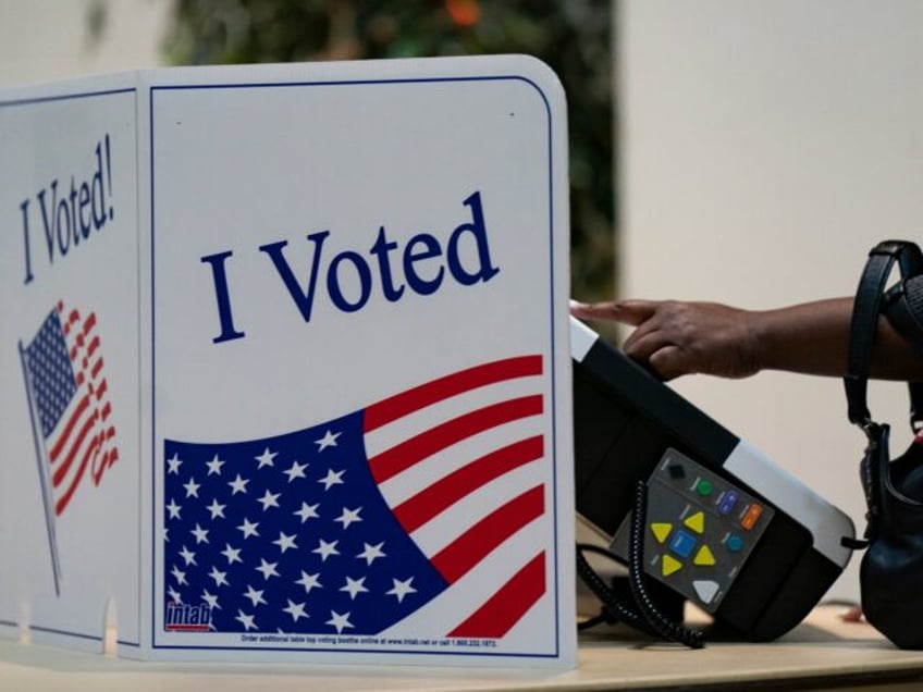 A person votes at a polling location in February 3, 2024, in West Columbia, South Carolina