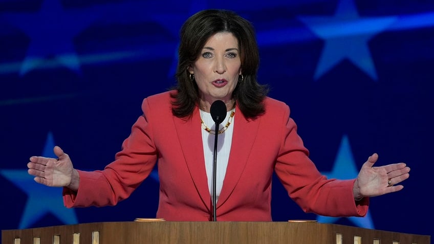 New York Gov. Kathy Hochul speaks during the Democratic National Convention