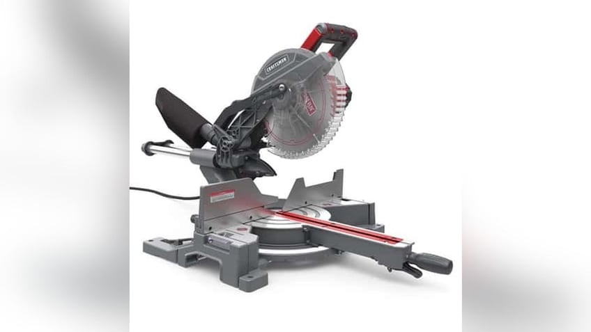 This saw provides a maximum cross-cut capacity of up to 12 in.