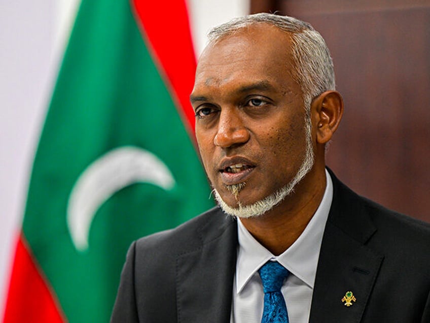 In this photograph taken on November 13, 2023, Maldives' incoming president Mohammed Muizzu speaks during an interview with AFP in Male. Muizzu has vowed to expel Indian troops after taking office later this week, but told AFP he does not want to redraw the strategic balance by bringing in Chinese …