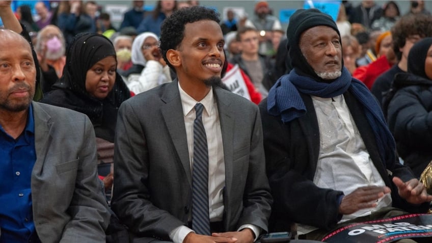 Democratic socialist Minnesota state Sen. Omar Fateh, center, who is running for mayor of Minneapolis, has been compared to New York City's Zohran Mamdani.