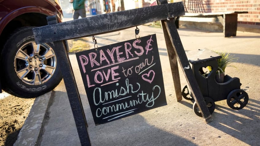 A sign of support in Pennsylvania after an Amish mother was killed there this week