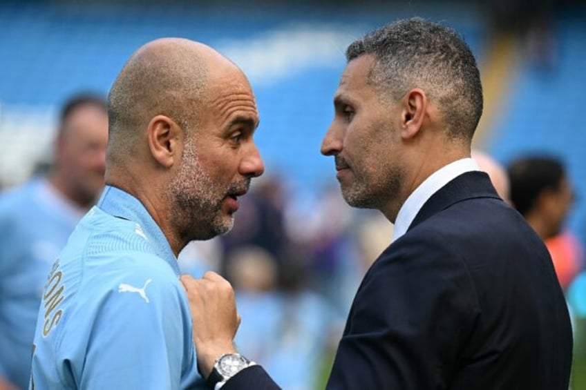 Manchester City chairman Khaldoon al-Mubarak and manager Pep Guardiola have delivered four