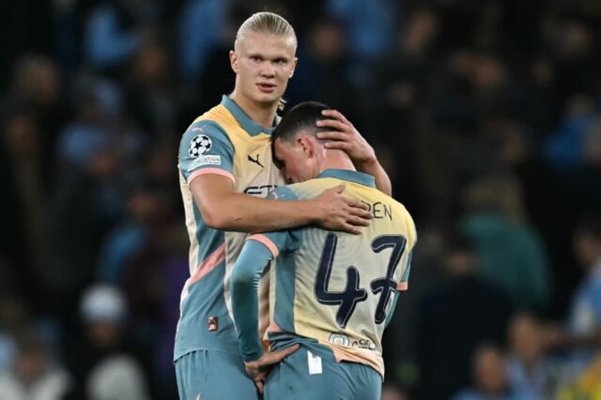 Erling Haaland (L) had a rare quiet night as Manchester City were held by Inter Milan