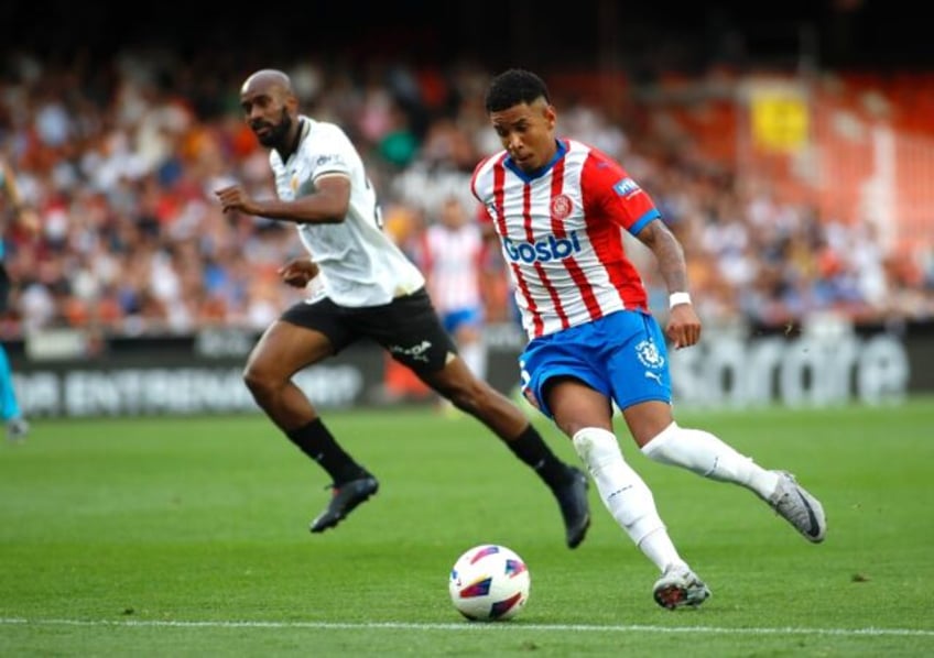 Savinho (right) has joined Manchester City on a five-year deal