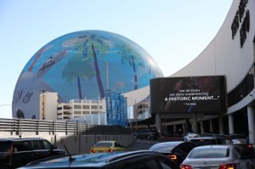 Man detained for climbing Las Vegas Sphere amid Super Bowl buildup