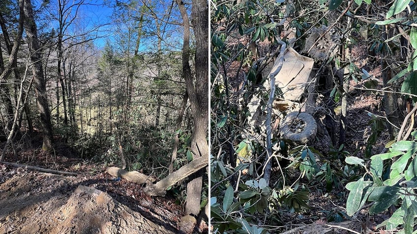 crashed UTV down cliff