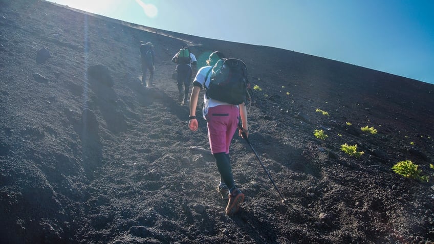 hiking uphill