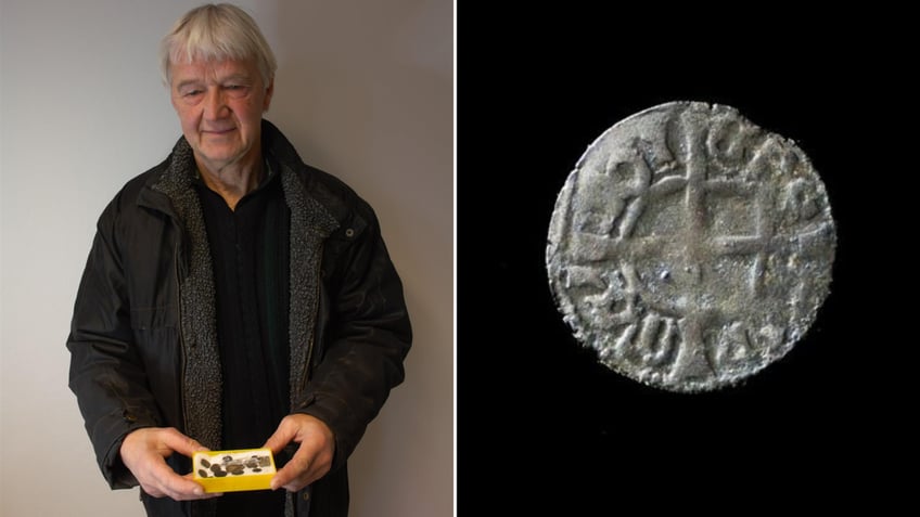 Split of Jan Gunnar Fugelsnes and medieval coin