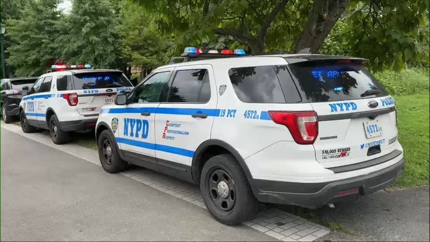 NYPD car on Randall's Island