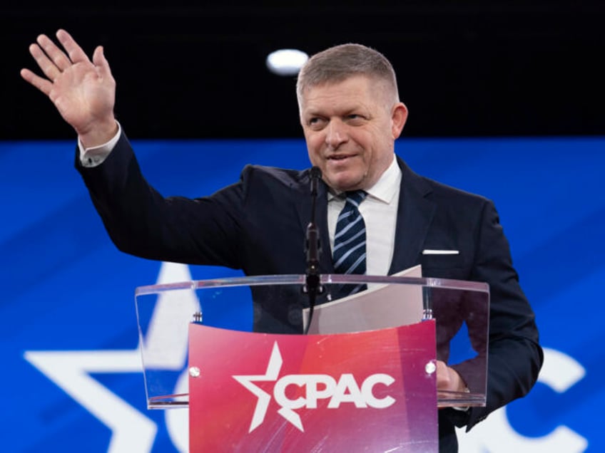 Slovakia's Prime Minister Robert Fico speaks at the Conservative Political Action Con