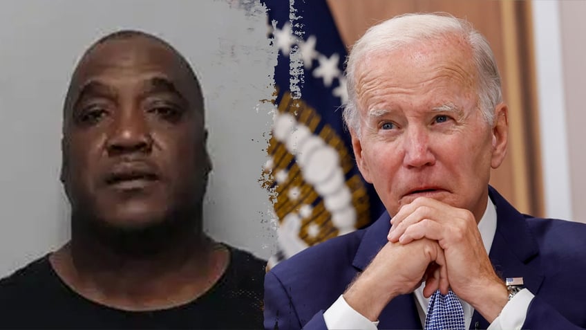 Split image of Peterson and Biden