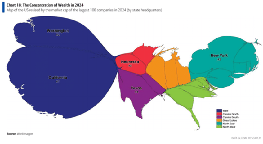 map shows west coast has a headquarters bubble 