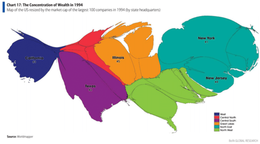 map shows west coast has a headquarters bubble 