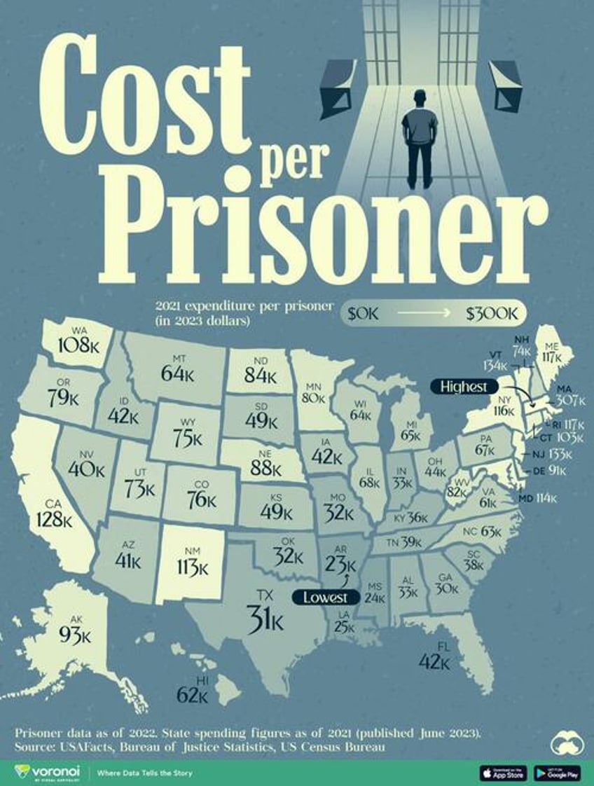 mapping cost per prisoner by us state