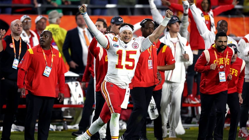 Patrick Mahomes after winning the Super Bowl