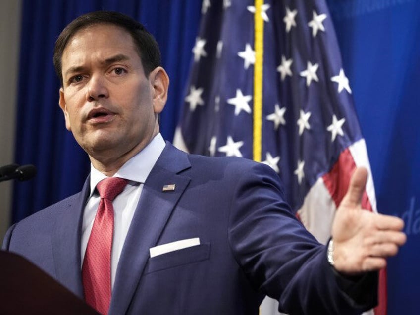 WASHINGTON, DC - MARCH 29: Sen. Marco Rubio (R-FL) speaks at the Heritage Foundation March 29, 2022