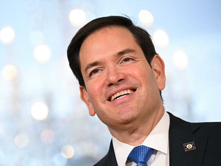US Secretary of State Marco Rubio talks to press as he welcomes Argentine Foreign Minister