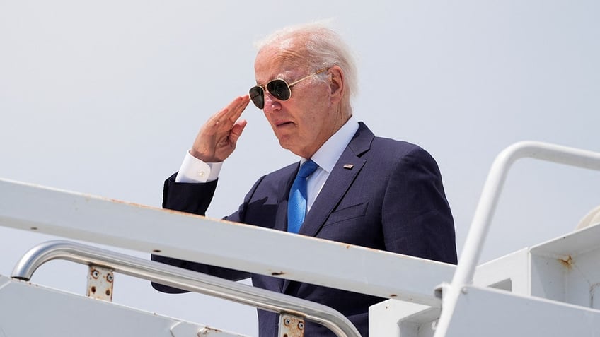 Joe Biden with sunglasses on after dropping out of the 2024 election