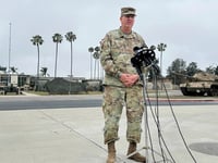 Marines detain first civilian as radical leftists plan 'defiance' against Trump