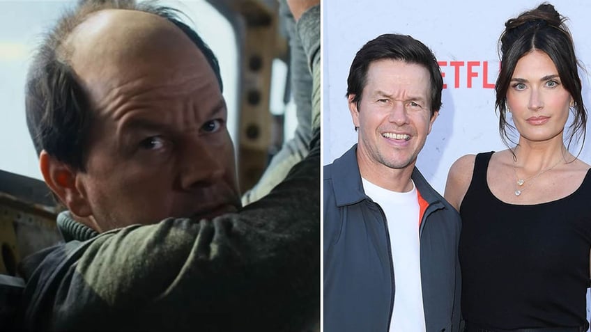 mark wahlberg in flight risk/mark with wife rhea durham