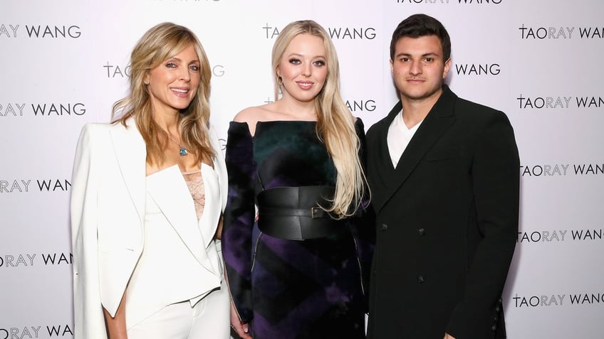 Marla Maples (left) will soon become a grandmother, as her daughter, Tiffany (center), is expecting a child with her husband, Michael Boulos.