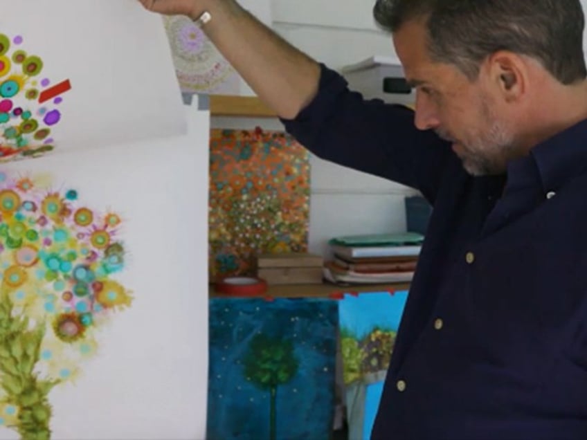 Hunter Biden with his artwork in 2021. (ABC News/screenshot)