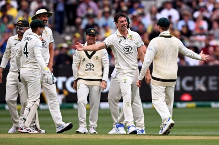 Australia celebrate the dismissal of Pakistan's Mohammad Rizwan