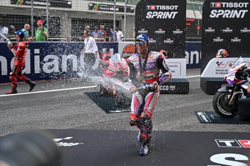 martin wins sprint race at indian motogp