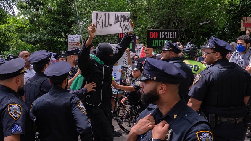 Protesters clash in NY