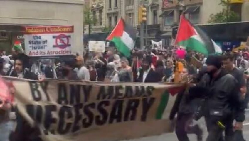 mass arrests in nyc as more than 1000 pro palestine protesters march to met gala