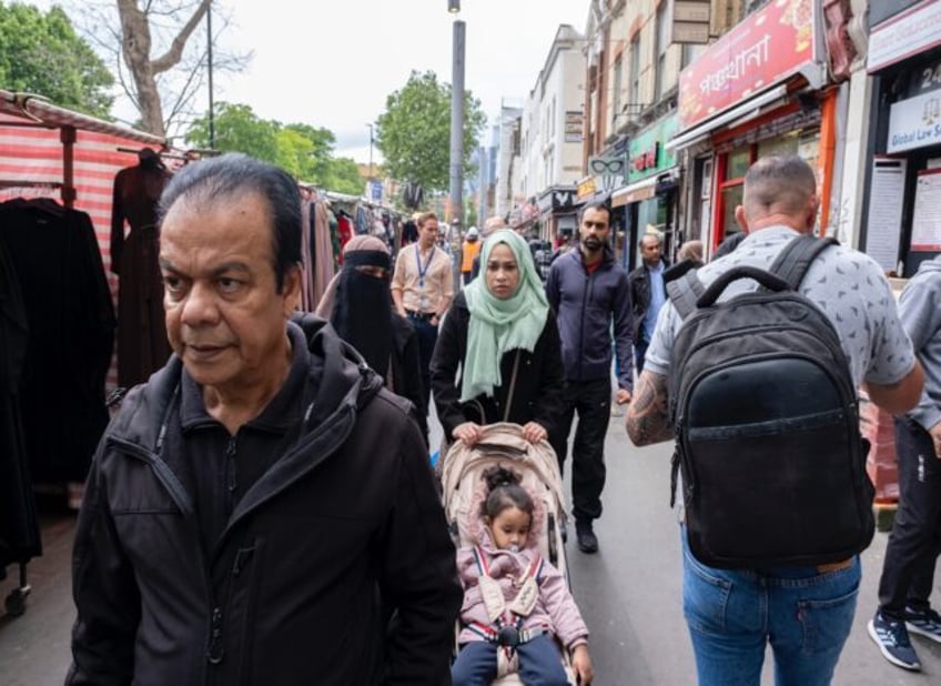 Street scene at Whitechapel Market on Whitechapel High Street on 12th June 2023 in London,