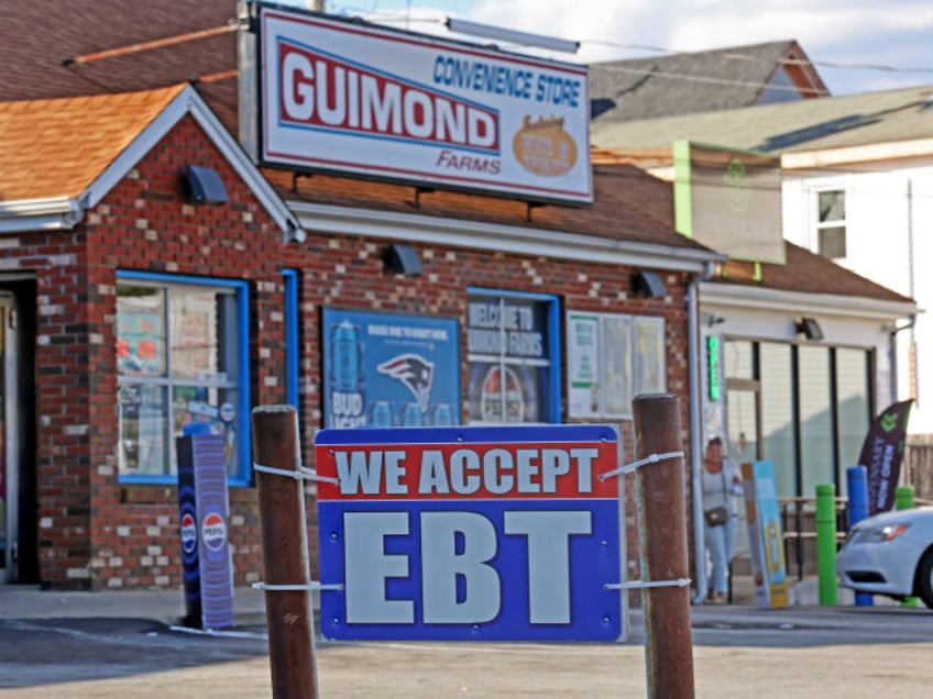 Fall River, MA - October 8: A convenience store advertises that they except EBT cards. (Ph