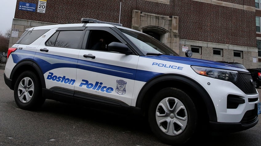 A Boston Police Vehicle