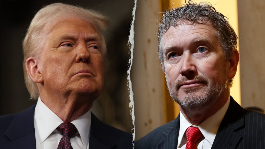 Left: President Donald Trump; Right: Rep. Thomas Massie