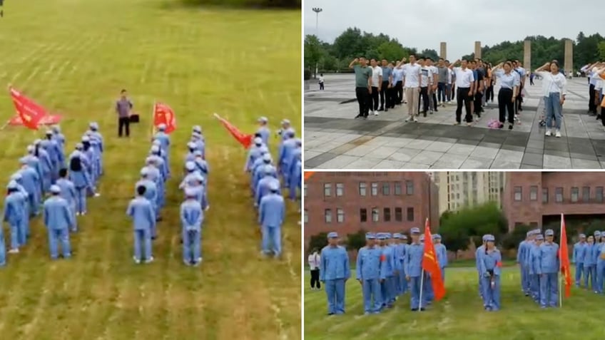 Images from Gotion High Tech's Chinese Communist Party allegiance exercises