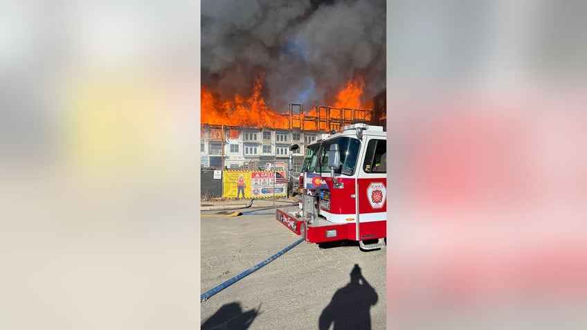 Aurora apartments fire flames