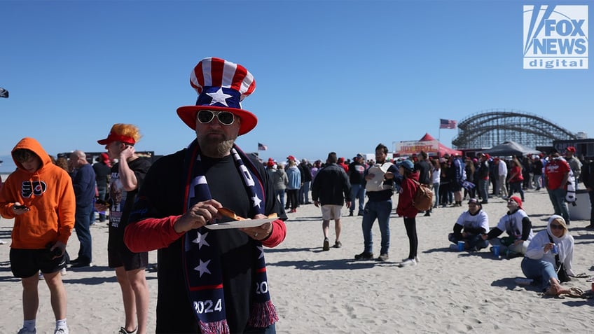 Trump supporter on beach in Wildwood