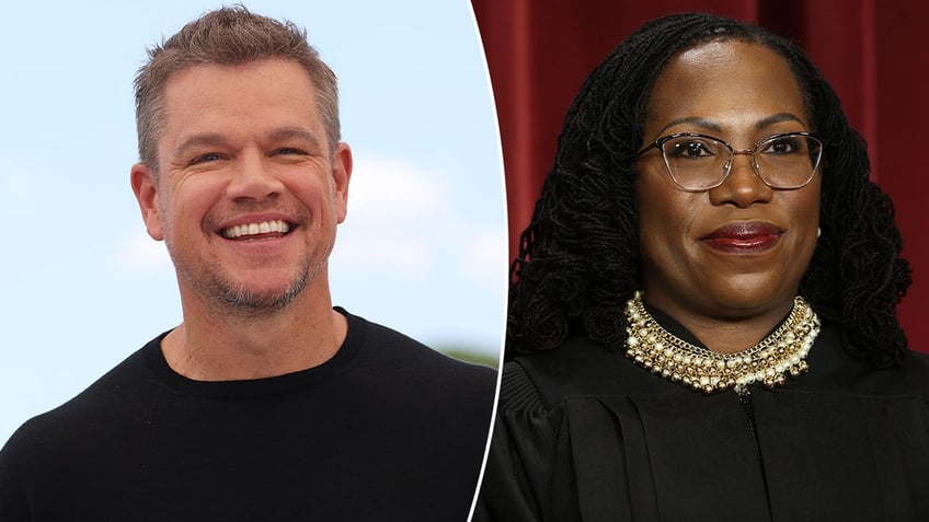 A split image of Matt Damon with Supreme Court Justice Ketanji Brown Jackson