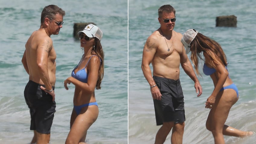 matt damon wife luciana sizzle in miami beach 20 years after meeting