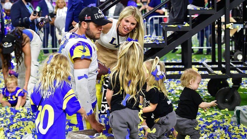 Los Angeles Rams' Matthew Stafford and family