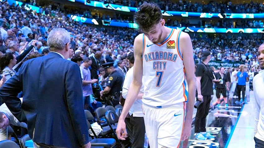 Chet Holmgren walks off the court