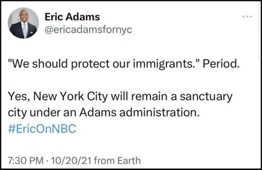 mayor eric adams says migrant crisis will destroy new york city