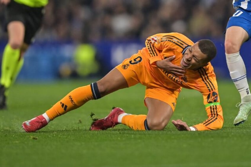 Real Madrid forward Kylian Mbappe suffered a bruised calf in the defeat by Espanyol after