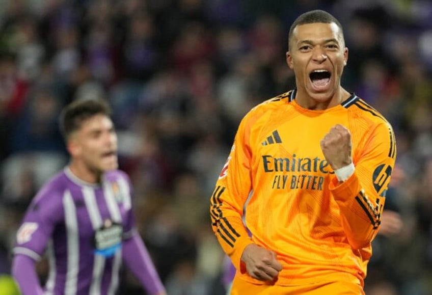 Real Madrid's French forward Kylian Mbappe netted a treble as Los Blancos thrashed Vallado