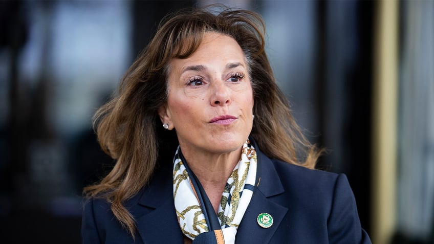 Rep. Lisa McClain, R-Mich., leaves a meeting of the House Republican Conference at the Capitol Hill Club on Tuesday, Feb. 28, 2023.